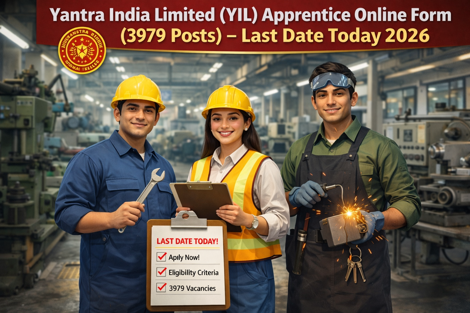 Yantra India Limited (YIL) Apprentice Online Form (3979 Posts) – Last Date Today 2026