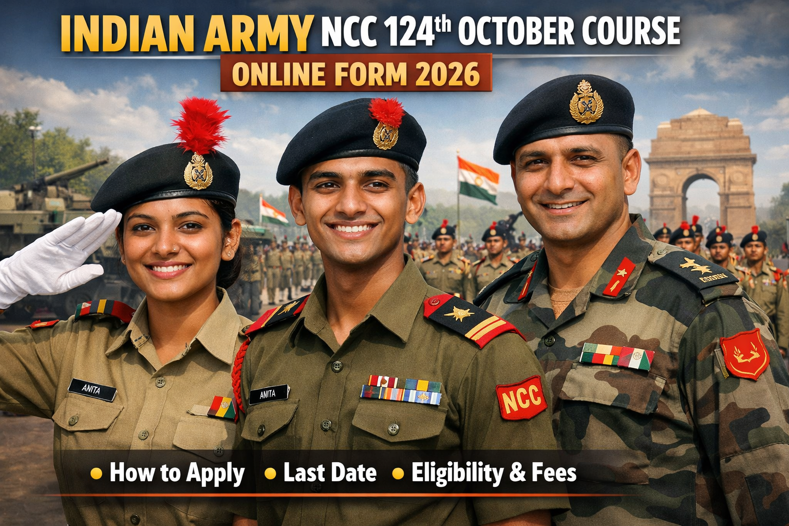 Indian Army NCC 124th October Course Online Form 2026 – How to Apply, Last Date, Eligibility & Fees