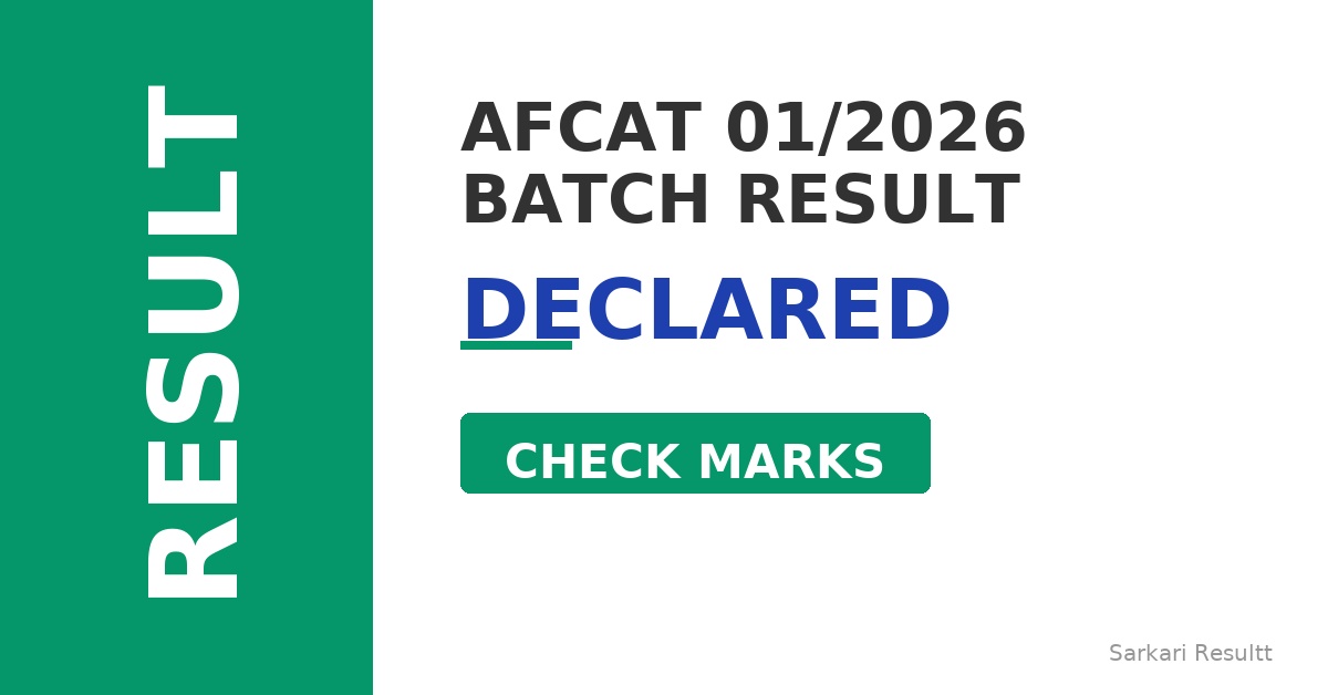 AFCAT 01/2026 Batch Result 2026 Out – Check Score, Cutoff Marks & Merit List PDF