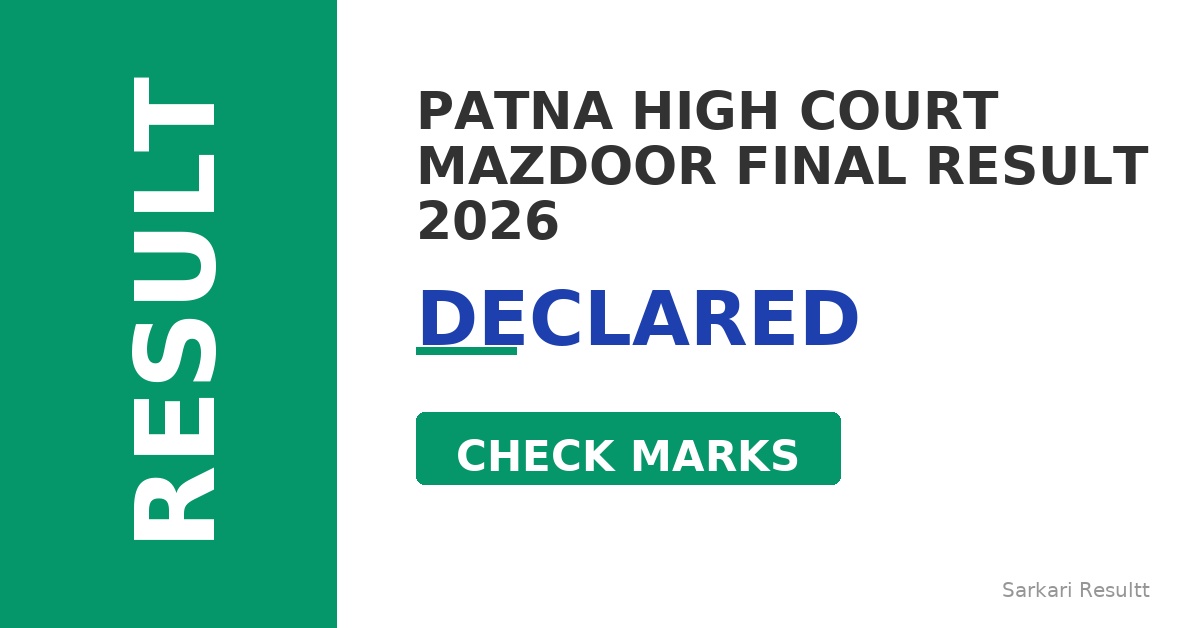 Patna High Court Mazdoor Final Result 2026 Out – Check Score, Cutoff Marks & Download Score Card