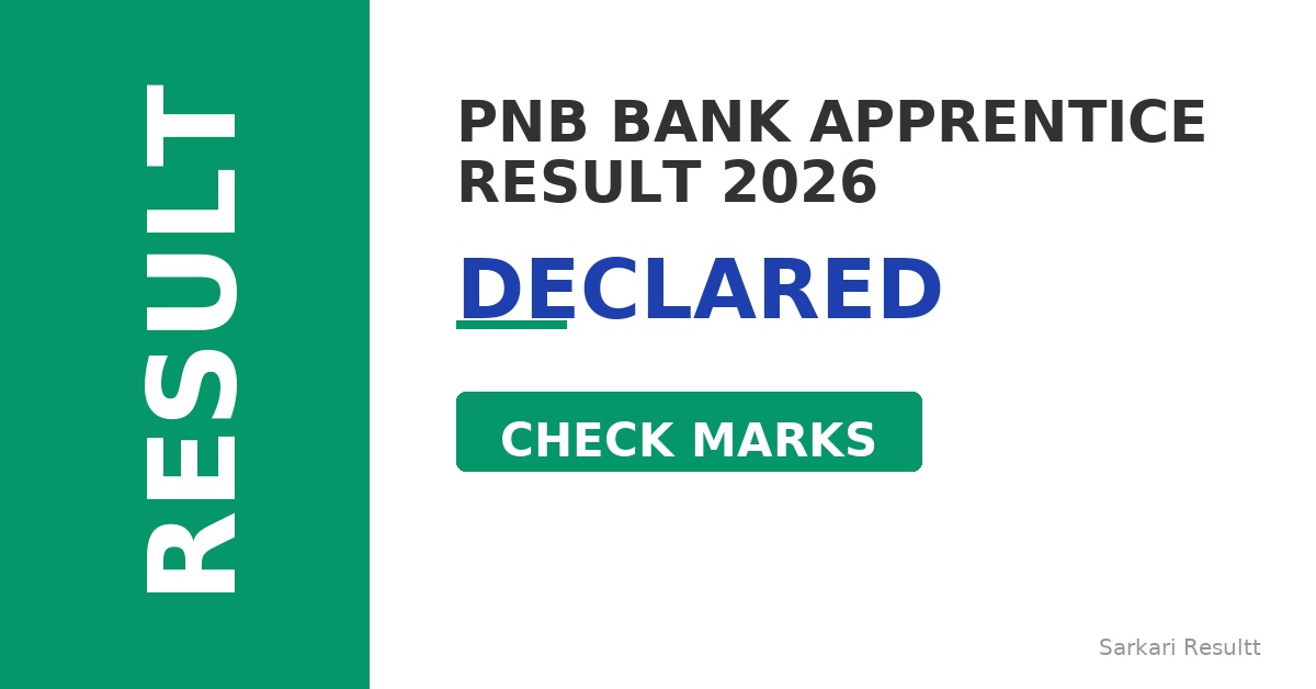 PNB Bank Apprentice Result 2026 – Declared, Check Marks, Download Score Card & Cutoff