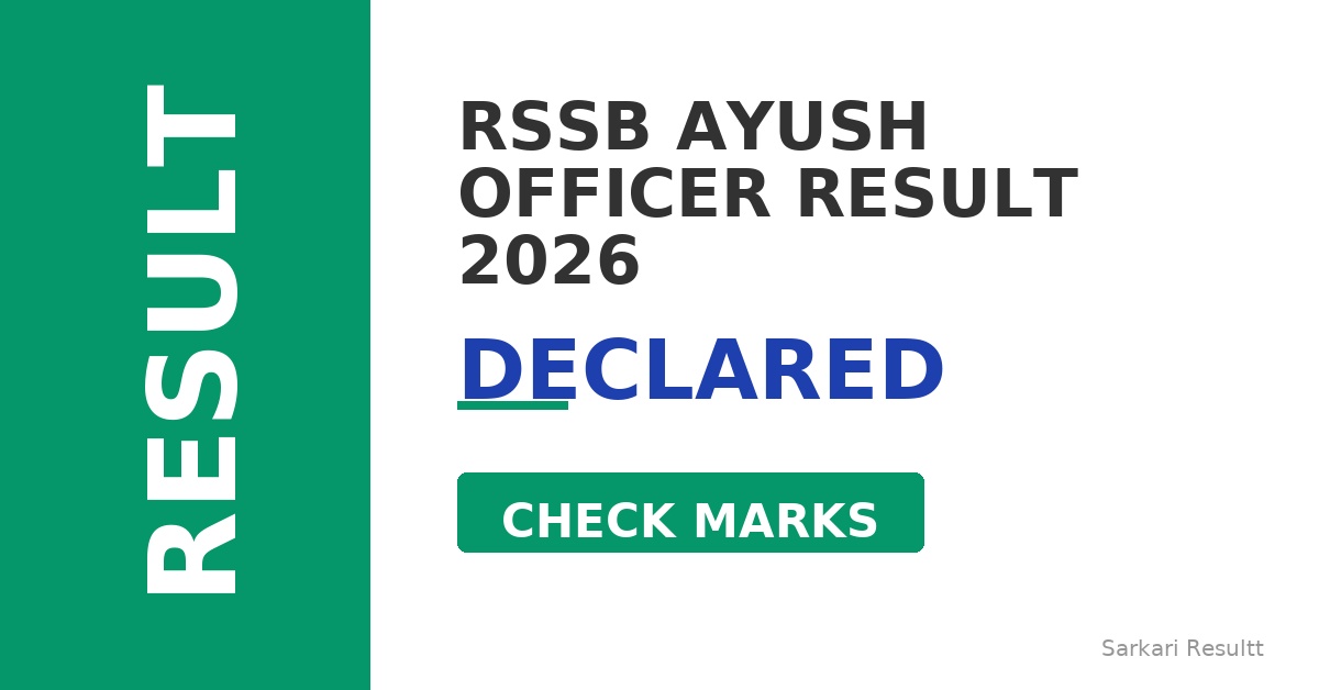 RSSB Ayush Officer Result / Cutoff Result 2026 Out – Check Score, Cutoff Marks & Merit List PDF