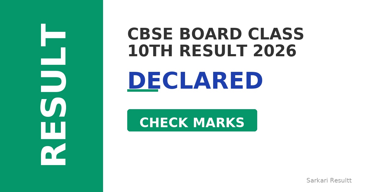 CBSE Board Class 10th Result 2026 – Declared Result 2026 Out – Check Score, Cutoff Marks & Merit List PDF