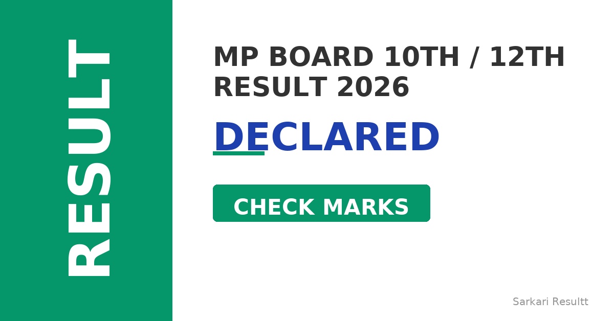 MP Board 10th / 12th Result 2026 – Declared Result 2026 – Declared, Check Marks, Download Score Card & Cutoff