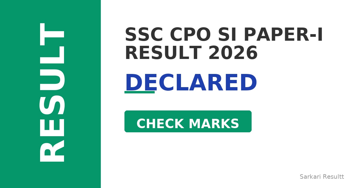 SSC CPO SI Paper-I Marks 2026 Out – Download Score Card & Check Qualifying Cutoff