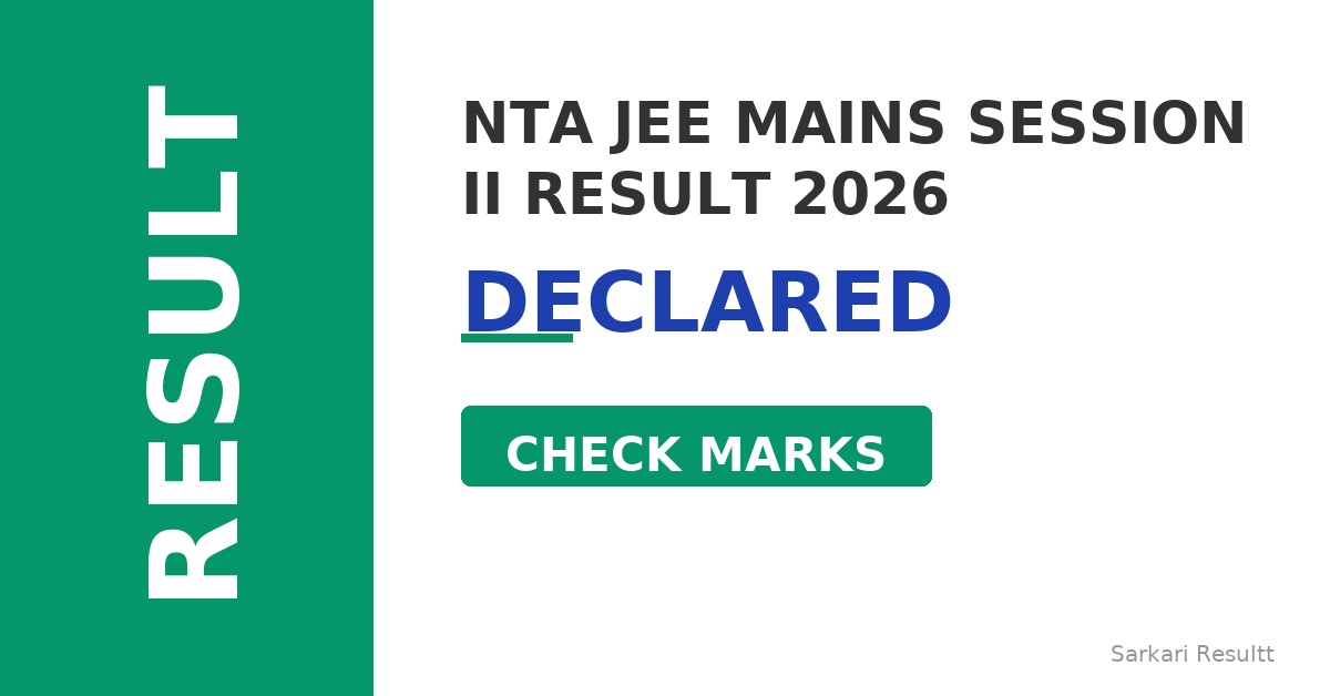 NTA JEE Mains Session II Paper-II Result 2026 Out – Check Score, Cutoff Marks & Merit List PDF
