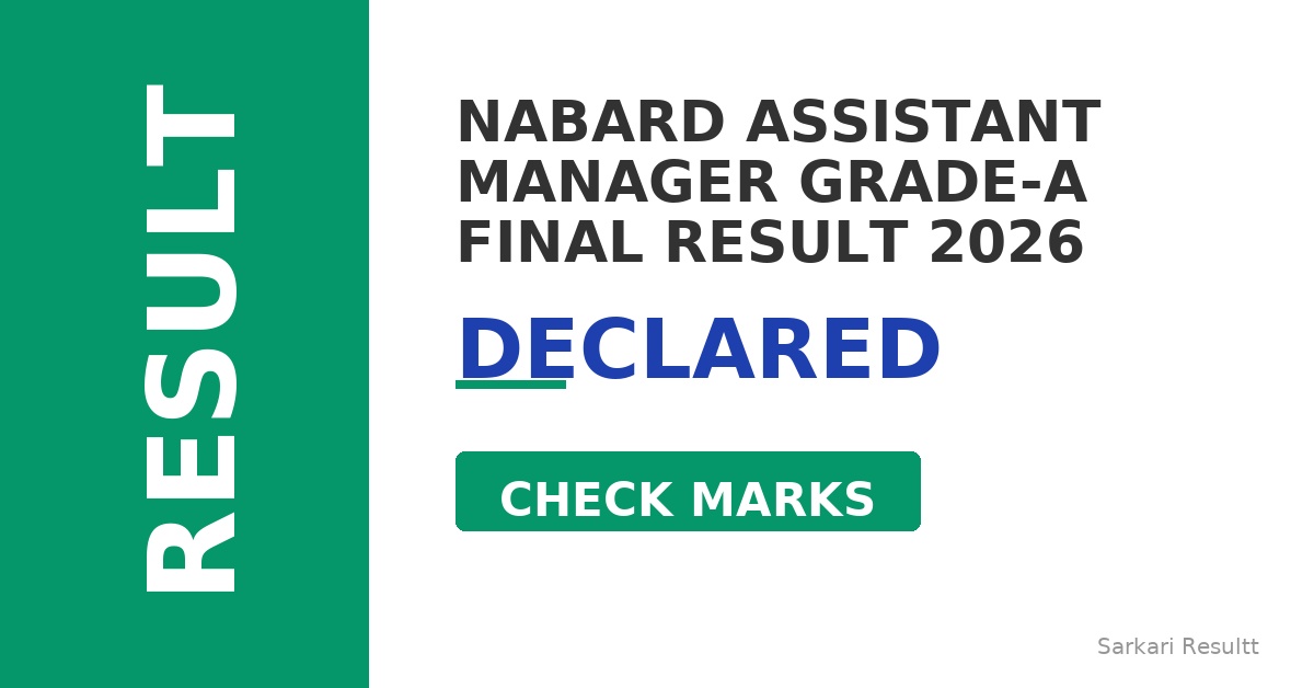 NABARD Assistant Manager Grade-A Final Result 2026 – Declared, Check Marks, Cutoff & Merit List