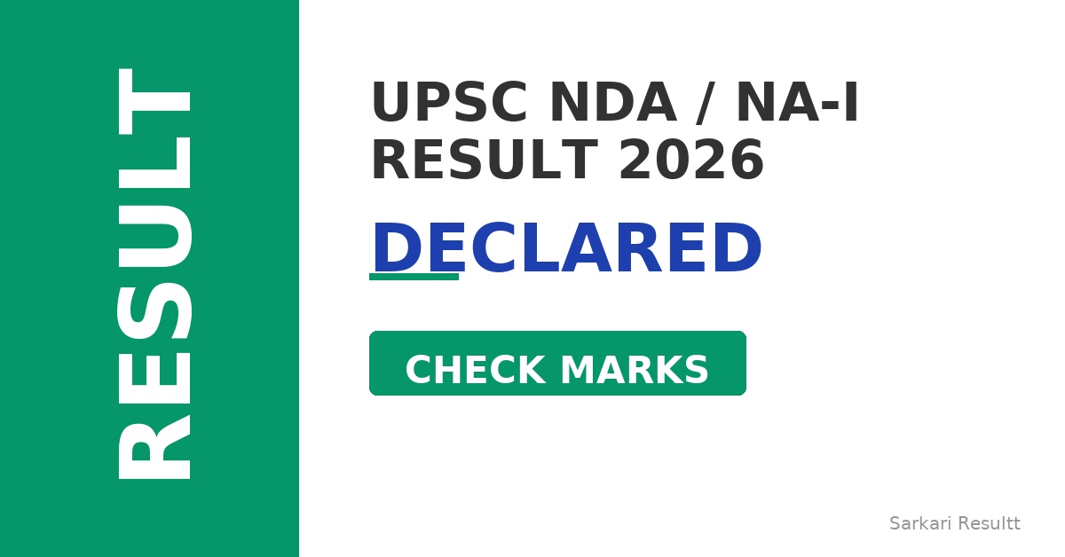 UPSC NDA / NA-I Result 2026 Out – Check Score, Cutoff Marks & Merit List PDF