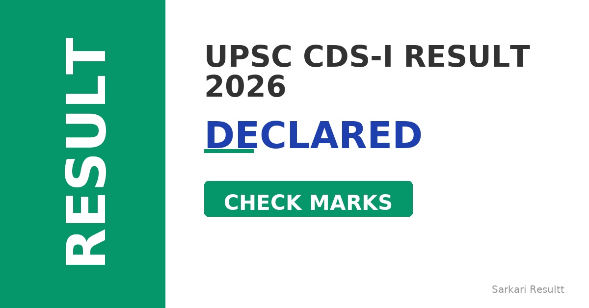 UPSC CDS-I Result 2026 Out – Check Score, Cutoff Marks & Merit List PDF
